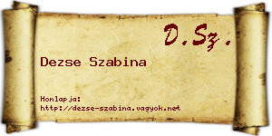 Dezse Szabina névjegykártya